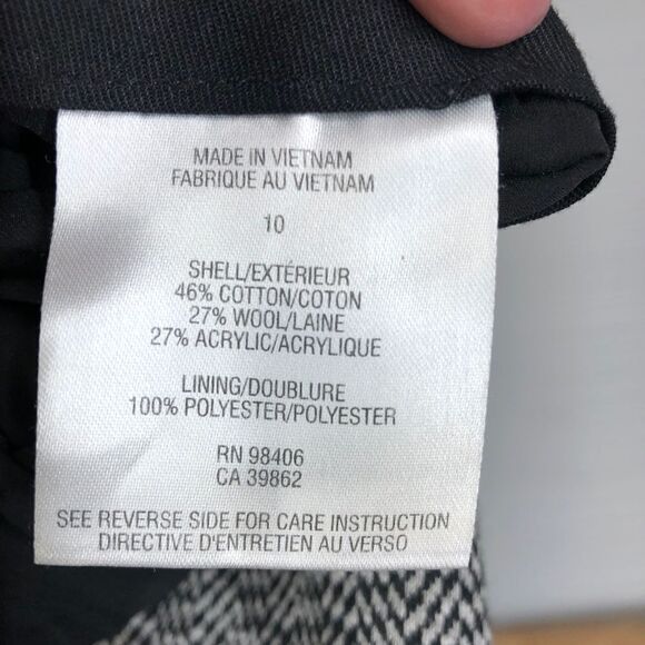 THEORY Louise Formation Wool Blend Houndstooth Trouser Pant Sz 10 - Picture 6 of 7